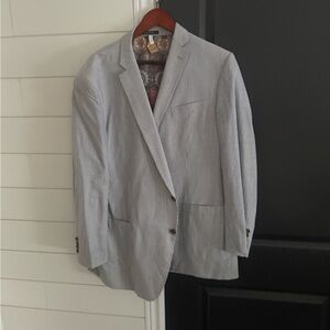 Men's Classic Gray Pinstripe Blazer